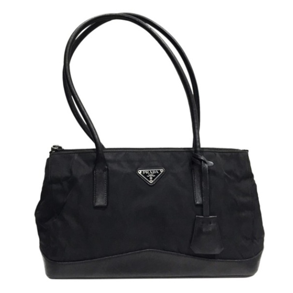 Prada nylon and leather vintage satchel bag
